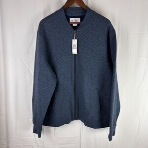Original Penguin Jacket Mens 2XL Sapphire Quilted Bomber Full Zip‎ OCKF0032RT